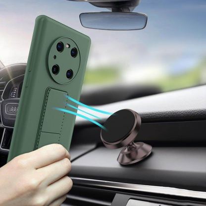 Wozinsky Flexible Silicone Kickstand Case - силиконов (TPU) калъф с поставка за Huawei Mate 40 Pro (черен) 4