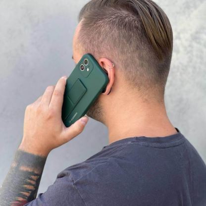 Wozinsky Flexible Silicone Kickstand Case - силиконов (TPU) калъф с поставка за Huawei Mate 40 Pro (черен) 5