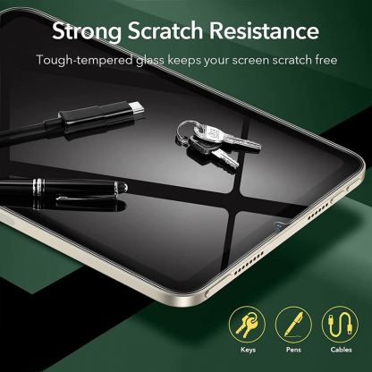 ESR Tempered Glass Screen Protector - калено стъклено защитно покритие за дисплея на iPad mini 6 (2021) (прозрачен) 4
