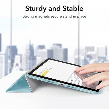 ESR Ascend Trifold Case - полиуретанов калъф с поставка за iPad 9 (2021), iPad 8 (2020), iPad 7 (2019) (светлосин) 5