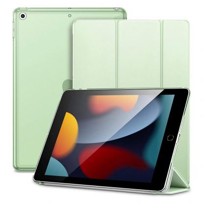 ESR Ascend Trifold Case - полиуретанов калъф с поставка за iPad 9 (2021), iPad 8 (2020), iPad 7 (2019) (светлозелен)