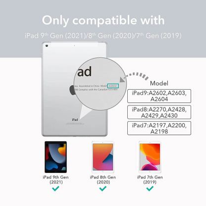 ESR Ascend Trifold Case - полиуретанов калъф с поставка за iPad 9 (2021), iPad 8 (2020), iPad 7 (2019) (светлозелен) 3