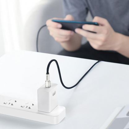 Baseus Cafule Metal Series USB-C to USB-C Cable 100W (CATJK-C01) - здрав кабел с въжена оплетка за устройства с USB-C порт (100 см) (черен) 13