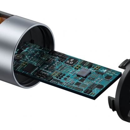 Baseus Energy Column Bluetooth FM Transmitter (CCNLZ-C0S) - блутут FM трансмитер и зарядно за кола за мобилни устройства (сребрист) 7
