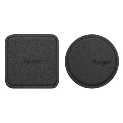 Ringke Magnetic Mount Metal Plate - два броя метална пластина с кожено покритие за магнитни поставки (черен) 2