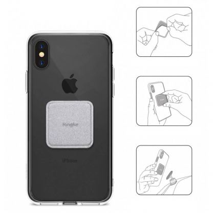 Ringke Magnetic Mount Metal Plate - два броя метална пластина с кожено покритие за магнитни поставки (черен) 6