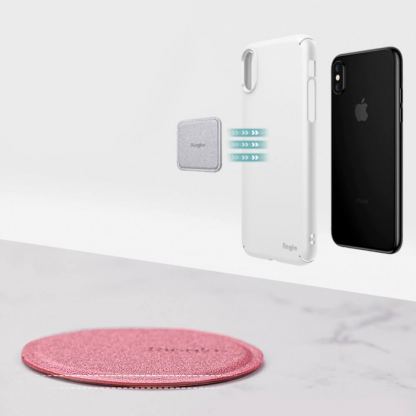 Ringke Magnetic Mount Metal Plate - два броя метална пластина с кожено покритие за магнитни поставки (черен) 7