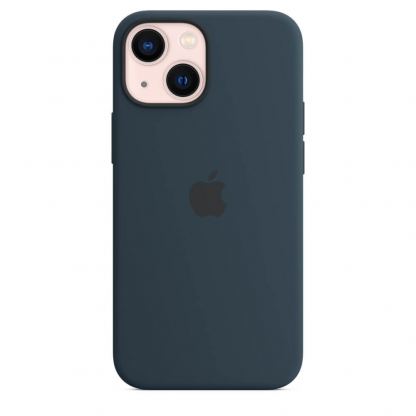 Apple iPhone Silicone Case with MagSafe - оригинален силиконов кейс за iPhone 13 mini с MagSafe (тъмносин) 4