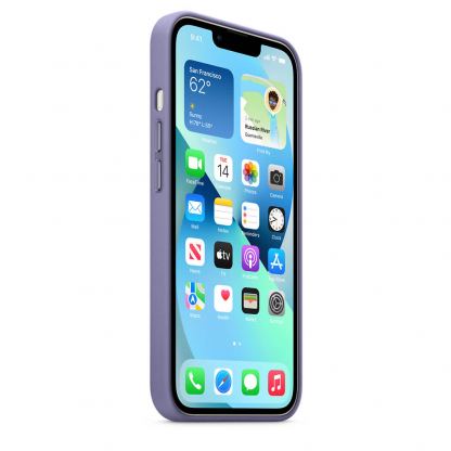 Apple iPhone Leather Case with MagSafe - оригинален кожен кейс (естествена кожа) за iPhone 13 (лилав) 7