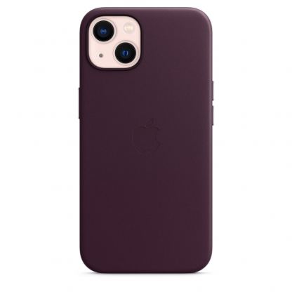 Apple iPhone Leather Case with MagSafe - оригинален кожен кейс (естествена кожа) за iPhone 13 (бордо) 4