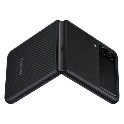 Samsung Aramid Cover Case (EF-XF711SBEGWW) - оригинален качествен тънък матиран кейс за Samsung Galaxy Z Flip 3 (черен) 5