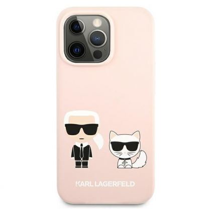 Karl Lagerfeld Karl & Choupette Silicone Case - дизайнерски силиконов кейс за iPhone 13 Pro Max (розов) 3