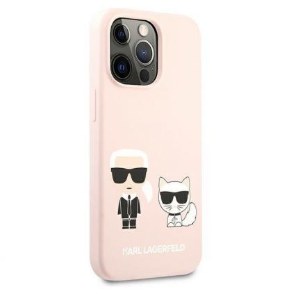 Karl Lagerfeld Karl & Choupette Silicone Case - дизайнерски силиконов кейс за iPhone 13 Pro Max (розов) 4