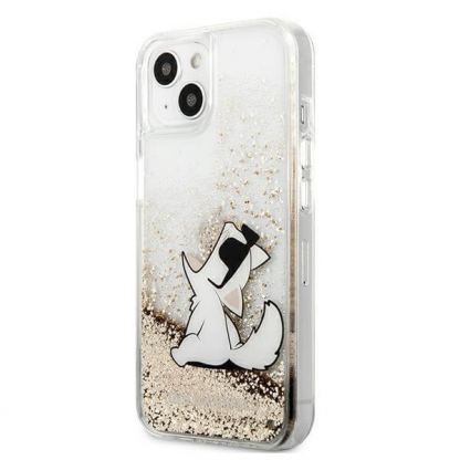 Karl Lagerfeld Liquid Glitter Choupette Fun Case - дизайнерски кейс с висока защита за iPhone 13 mini (прозрачен) 2