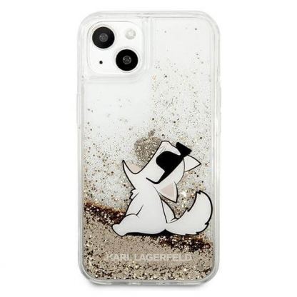 Karl Lagerfeld Liquid Glitter Choupette Fun Case - дизайнерски кейс с висока защита за iPhone 13 mini (прозрачен) 3