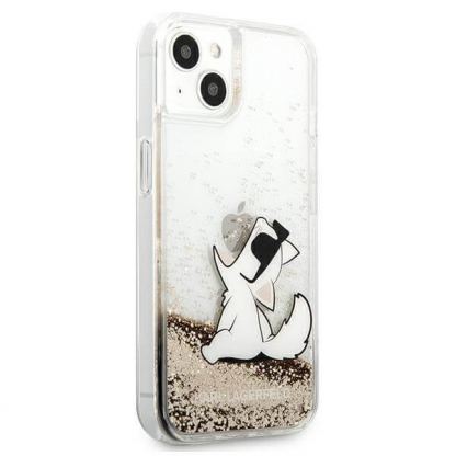 Karl Lagerfeld Liquid Glitter Choupette Fun Case - дизайнерски кейс с висока защита за iPhone 13 mini (прозрачен) 4