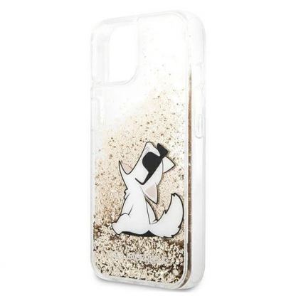 Karl Lagerfeld Liquid Glitter Choupette Fun Case - дизайнерски кейс с висока защита за iPhone 13 mini (прозрачен) 6