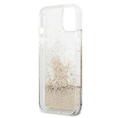 Karl Lagerfeld Liquid Glitter Choupette Fun Case - дизайнерски кейс с висока защита за iPhone 13 mini (прозрачен) 7