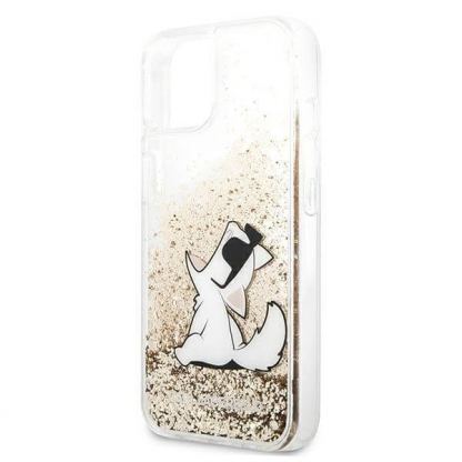 Karl Lagerfeld Liquid Glitter Choupette Fun Case - дизайнерски кейс с висока защита за iPhone 13 (прозрачен) 6