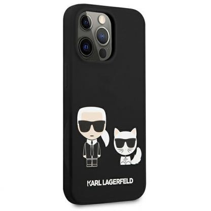 Karl Lagerfeld Karl & Choupette Silicone Case - дизайнерски силиконов кейс за iPhone 13 Pro (черен) 4
