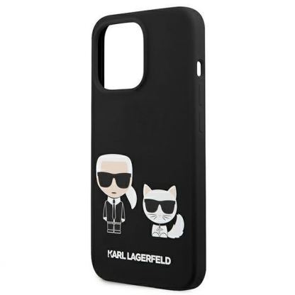 Karl Lagerfeld Karl & Choupette Silicone Case - дизайнерски силиконов кейс за iPhone 13 Pro (черен) 6