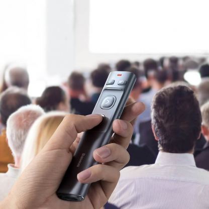 Baseus Orange Dot Wireless Presenter Charging version (WKCD000013) - безжично блутут устройство за управление на вашите презентации (тъмносив) 9