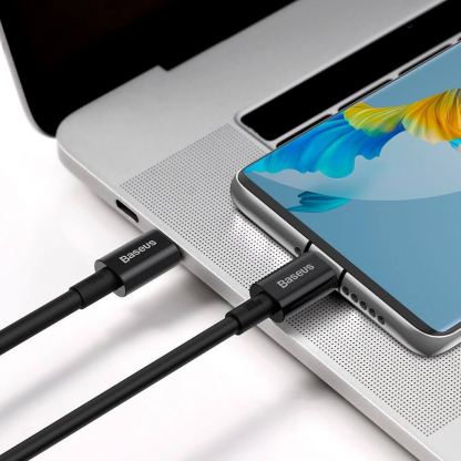 Baseus Superior USB-C to USB-C Cable PD 2.0 100W (CATYS-B01) - здрав кабел за бързо зареждане за устройства с USB-C порт (100 см) (черен) 10