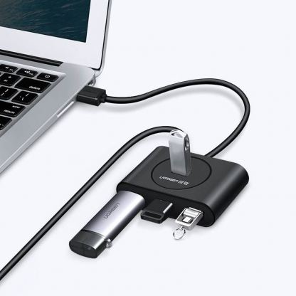 Ugreen USB-C 3.0 Hub 4-port - 4-портов USB 3.0 хъб за компютри и лаптопи с USB-C порт (100 см) (черен) 3