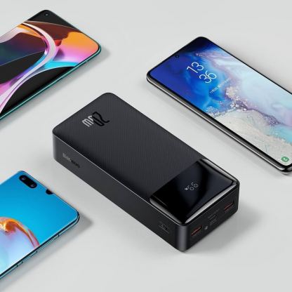 Baseus Bipow Digital Display Power Bank 20W 30000 mAh (PPDML-N01) - външна батерия с два USB изхода и технология за бързо зареждане (черен) 11