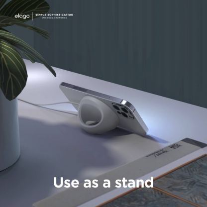 Elago Grip Stand for MagSafe - силиконова поставка за зареждане на iPhone чрез поставяне на Apple MagSafe Charger (бял) 4