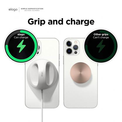 Elago Grip Stand for MagSafe - силиконова поставка за зареждане на iPhone чрез поставяне на Apple MagSafe Charger (бял) 6