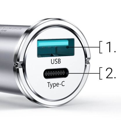 Joyroom Dual USB & USB-C QC 3.0 Smart Car Charger 20W - зарядно за кола с USB и USB-C изходи и технология за бързо зареждане (сребрист) 7