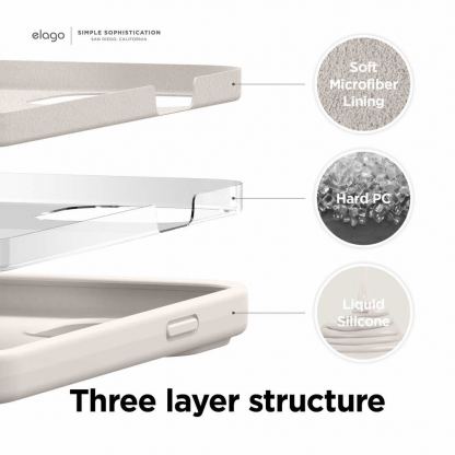 Elago Soft Silicone Case - силиконов (TPU) калъф за iPhone 13 Pro Max (бежов) 4