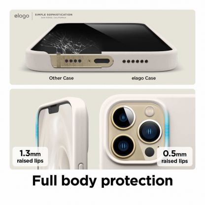 Elago Soft Silicone Case - силиконов (TPU) калъф за iPhone 13 Pro Max (бежов) 5