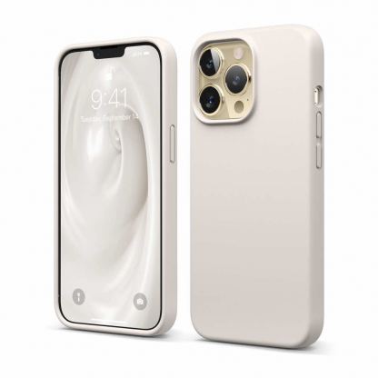 Elago Soft Silicone Case - силиконов (TPU) калъф за iPhone 13 Pro (бежов)