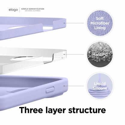Elago Soft Silicone Case - силиконов (TPU) калъф за iPhone 13 Pro (лилав) 4