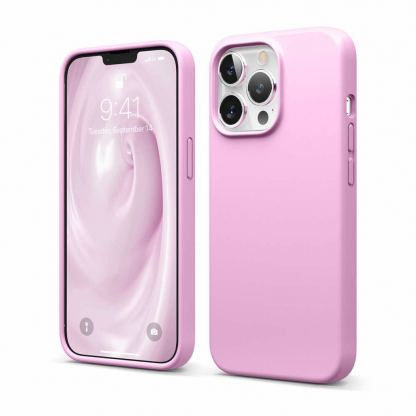Elago Soft Silicone Case - силиконов (TPU) калъф за iPhone 13 Pro (розов)