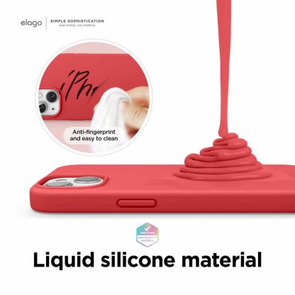 Elago Soft Silicone Case - силиконов (TPU) калъф за iPhone 13 (червен) 3