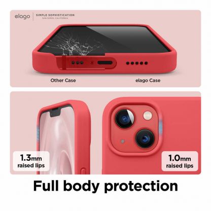 Elago Soft Silicone Case - силиконов (TPU) калъф за iPhone 13 (червен) 5