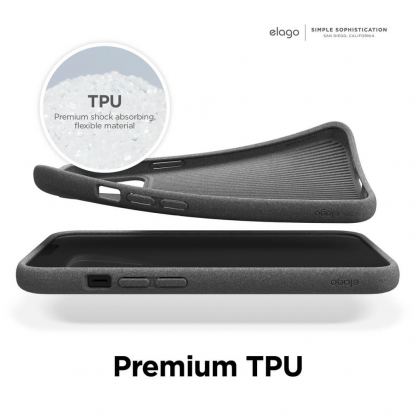 Elago Pebble Case - удароустойчив силиконов (TPU) калъф за iPhone 13 Pro Max (тъмносив) 4