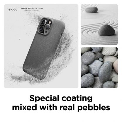 Elago Pebble Case - удароустойчив силиконов (TPU) калъф за iPhone 13 Pro (тъмносив) 3