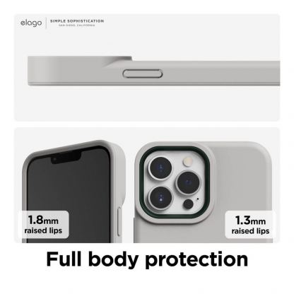 Elago Glide Case - удароустойчив силиконов (TPU) калъф за iPhone 13 Pro Max (сив-зелен) 4