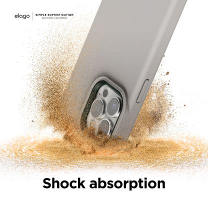 Elago Glide Case - удароустойчив силиконов (TPU) калъф за iPhone 13 Pro Max (сив-зелен) 5