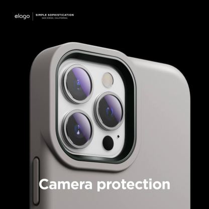 Elago Glide Case - удароустойчив силиконов (TPU) калъф за iPhone 13 Pro Max (сив-зелен) 7