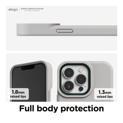 Elago Glide Case - удароустойчив силиконов (TPU) калъф за iPhone 13 Pro (сив-зелен) 5