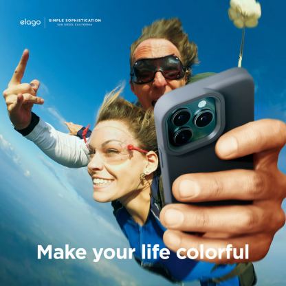 Elago Glide Case - удароустойчив силиконов (TPU) калъф за iPhone 13 Pro (тъмносив-зелен) 3