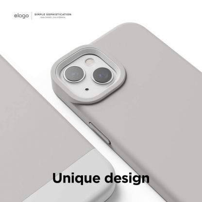 Elago Glide Case - удароустойчив силиконов (TPU) калъф за iPhone 13 (сив-бял) 7