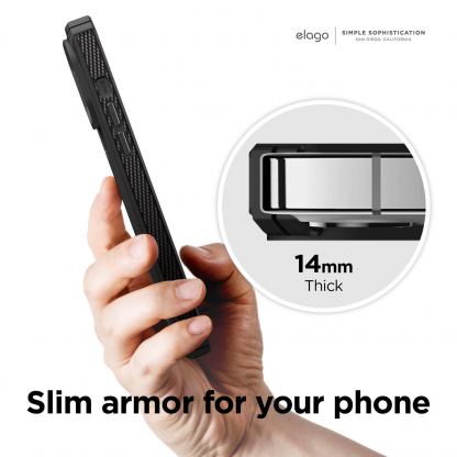 Elago Armor Case - удароустойчив силиконов (TPU) калъф за iPhone 13 Pro Max (черен) 5