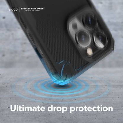 Elago Armor Case - удароустойчив силиконов (TPU) калъф за iPhone 13 Pro (черен) 2