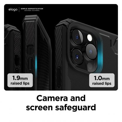 Elago Armor Case - удароустойчив силиконов (TPU) калъф за iPhone 13 Pro (черен) 3